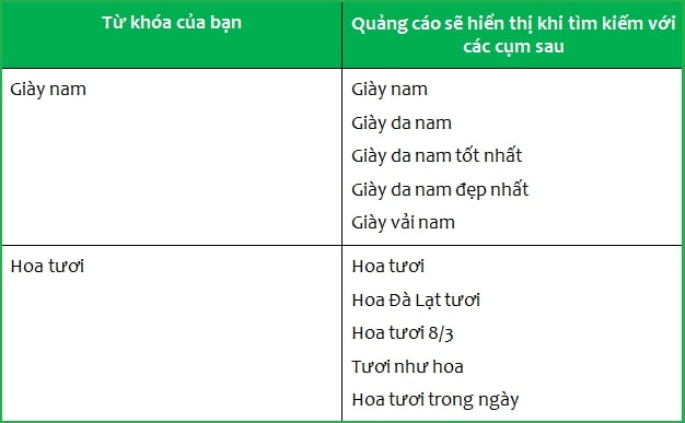 Đối sánh cụm từ trước và sau cập nhật