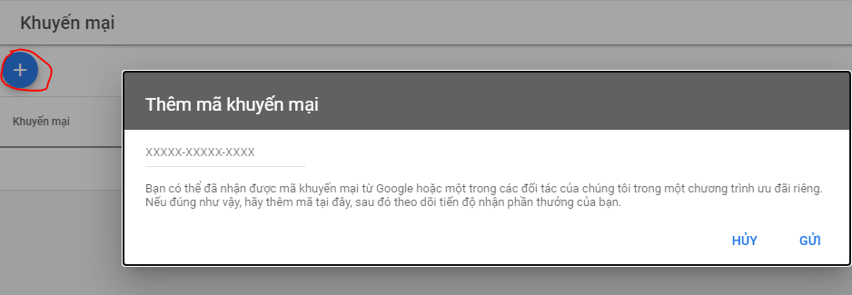 Mã khuyến mãi Google Ads